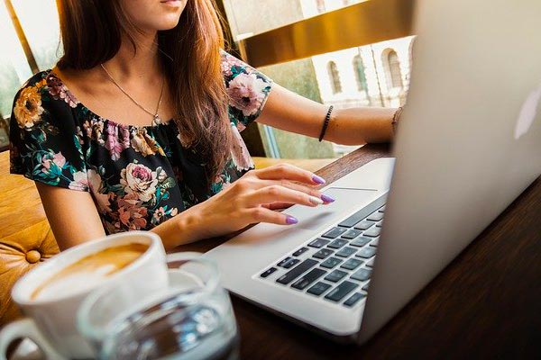 woman on computer